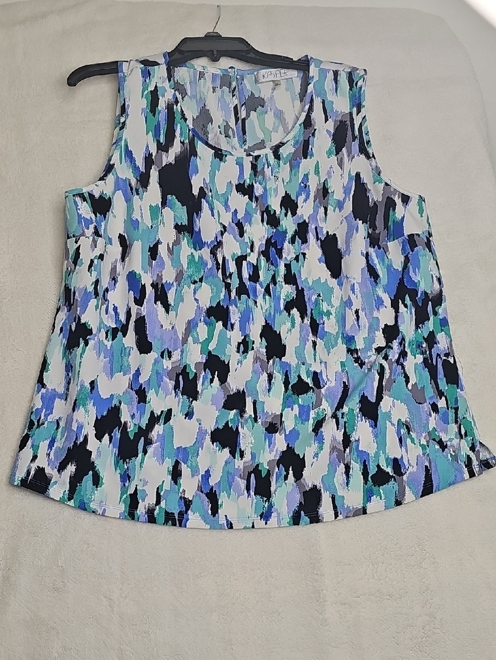 Kasper Women's Sleeveless Abstract Print Tank Top - Multicolor Size 1X